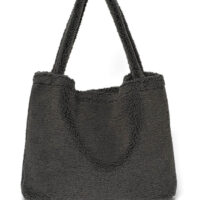 Dark grey teddy mom-bag
