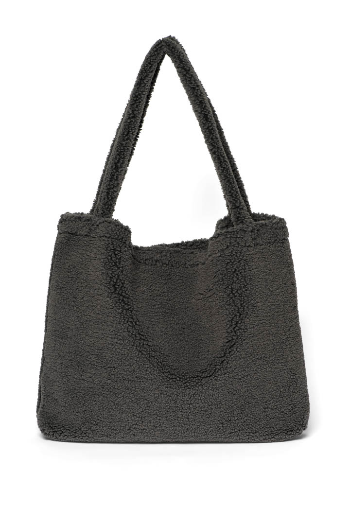 Dark grey teddy mom-bag
