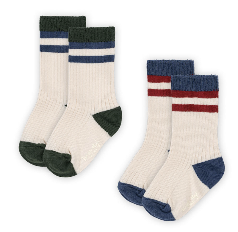 2 pack socks multi stripe