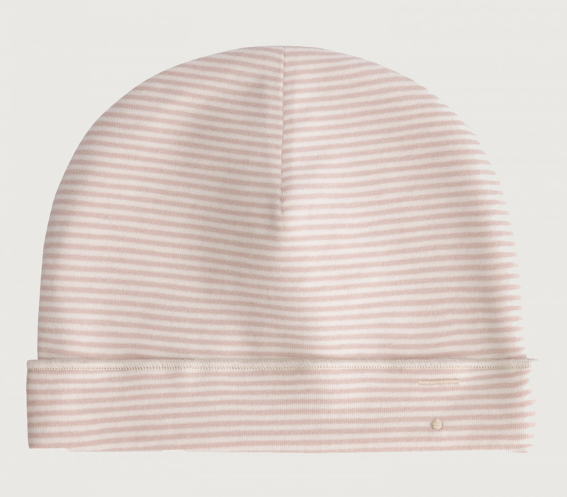 baby beanie faded pink cream
