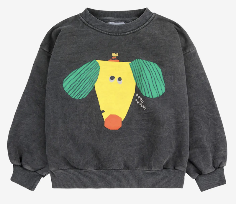 happy dog sweatshirt dark grey