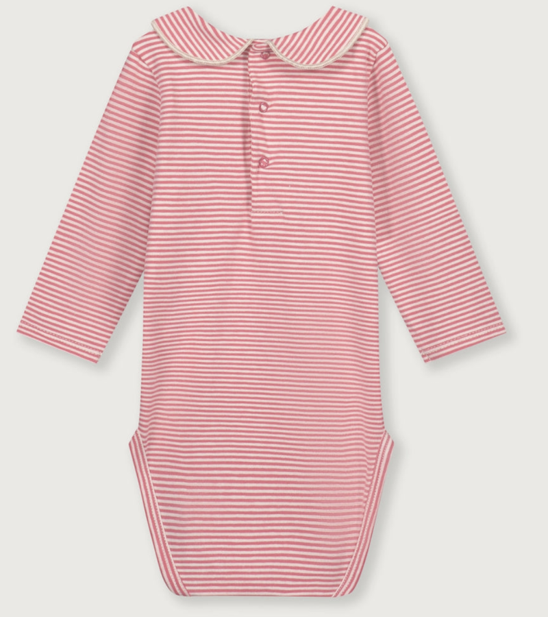 onesie baby collar cherry cream
