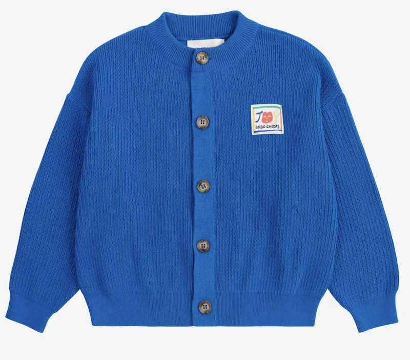 smiling open work Strickjacke bobo