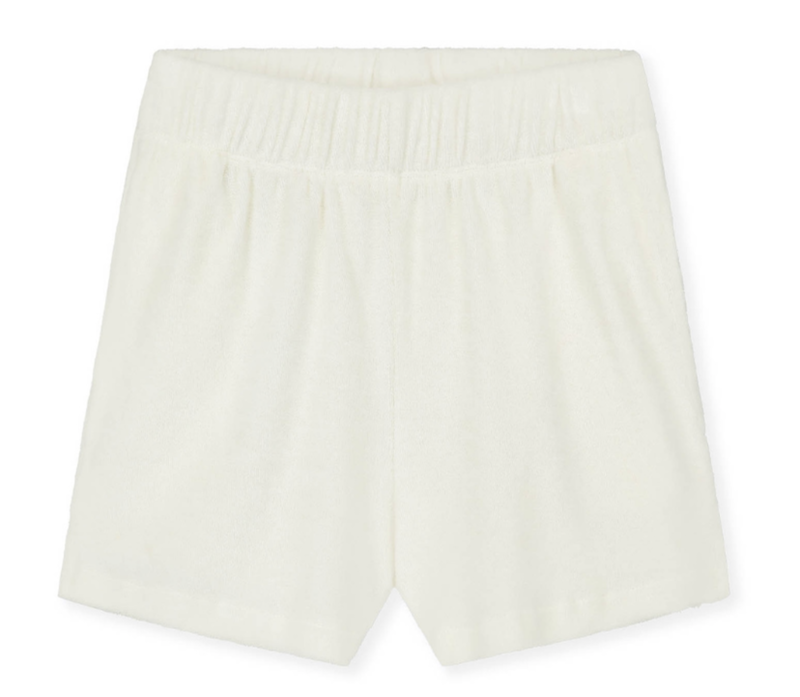 cream terry shorts