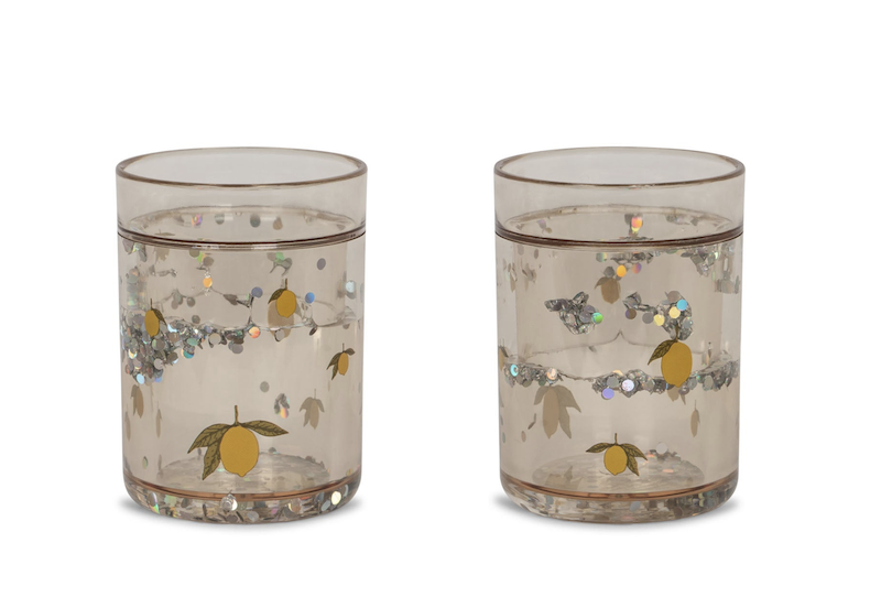 glitter cups lemon