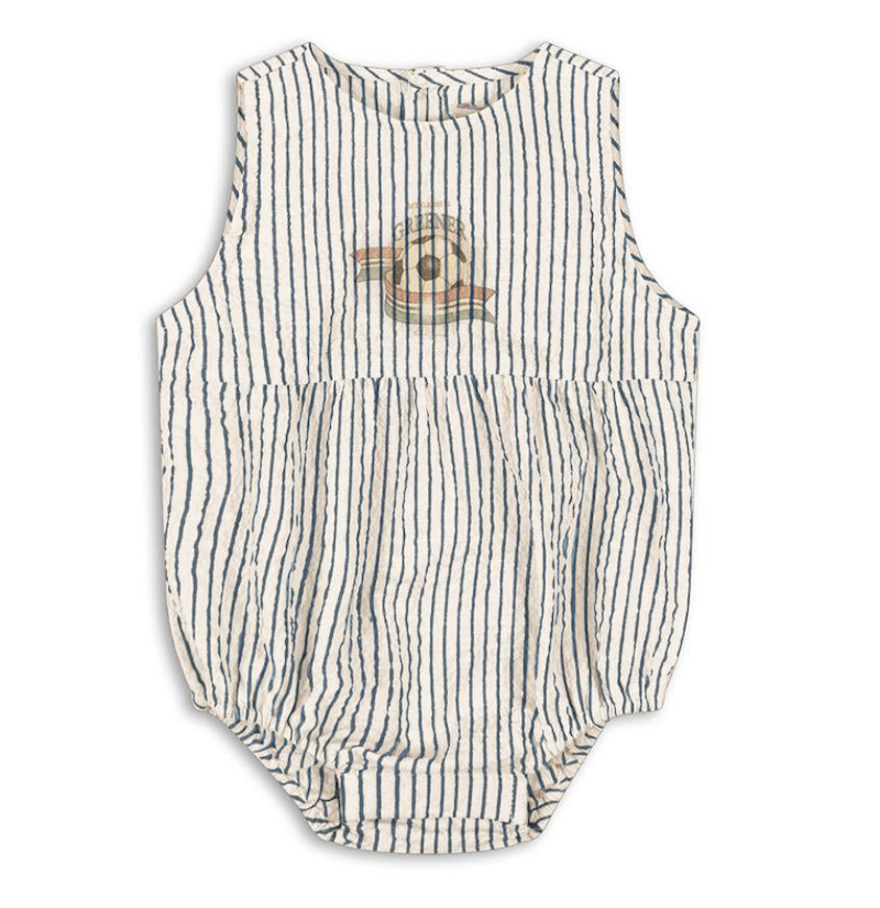 romper stripe blue