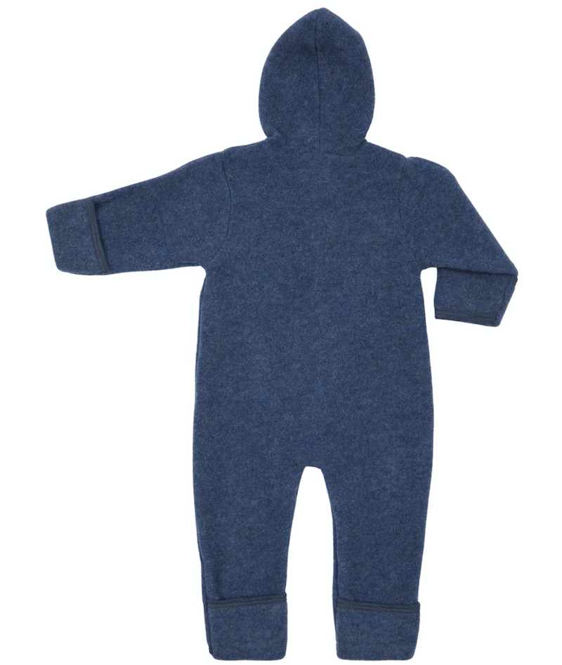 blue melange hooded overall